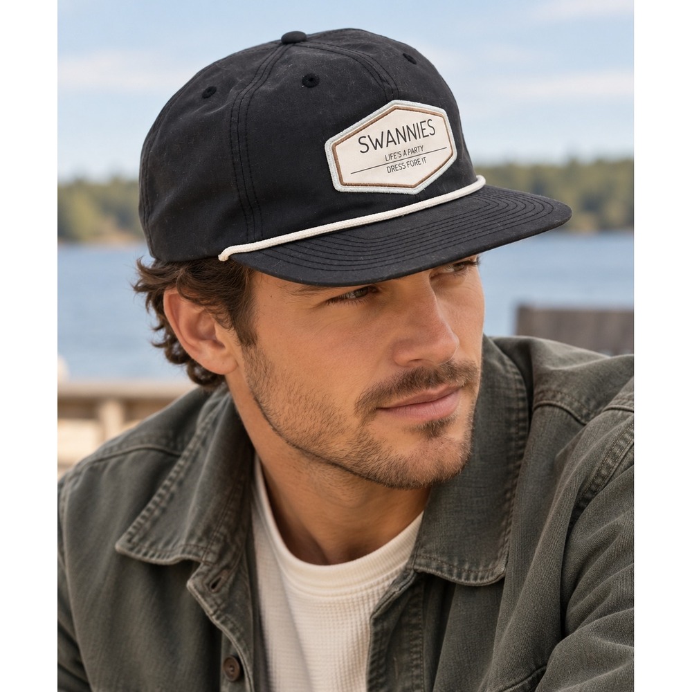 Swannies Golf Co Black Rope Hat Snapback Lifes A Party Dress Fore It Cap Mens